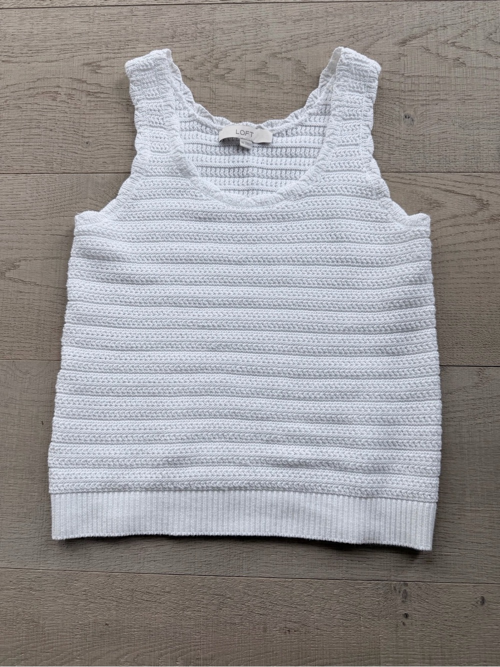 Loft white knit tank top